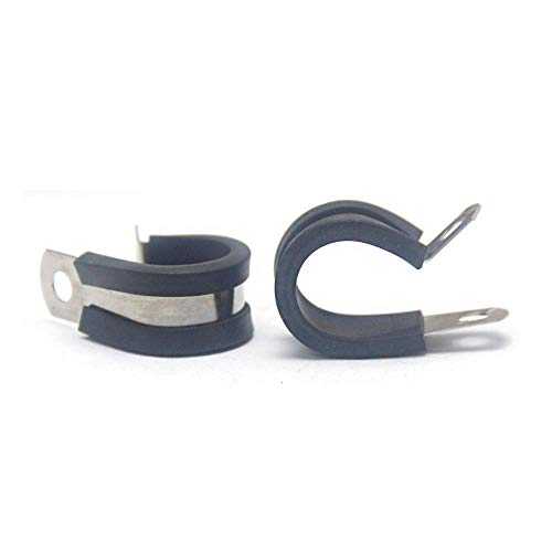 ISPINNER 12 Pack 3/4 Inch Rubber Cushioned Stainless Steel Cable Clamp, Hose Clamp, Pipe Clamp (3/4 Inch) - Thumbnail 2
