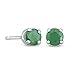 Sterling Silver Natural Emerald Stud Earrings 4mm 1/2 Carat Total Weight