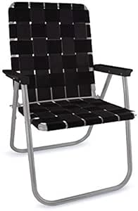 Amazon Com Lawn Chair Usa Webbing Chair Classic Black With Black Arms Kitchen Dining