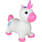 Kicko Inflatable Bouncing Unicorn - 22 inches Animal Riding Bouncy Hoppers for Girls - Ride On Bouncy Animal Play Toys, Inflatable Hopper for Kids, Toddlers, Boys or Girls