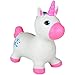 Kicko Inflatable Bouncing Unicorn - 22 inches Animal Riding Bouncy Hoppers for Girls - Ride On Bouncy Animal Play Toys, Inflatable Hopper for Kids, Toddlers, Boys or Girls