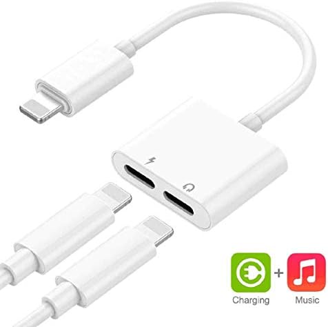 Headphone Jack Adapter for iPhone Xs/Xs Max/XR/ 8/8 Plus/ 7/7 Plus Headphone Adapter for iPhone Splitter Dongle Earphone Accessory Connector Audio & Charger & Call & sync Cable Support All iOS System