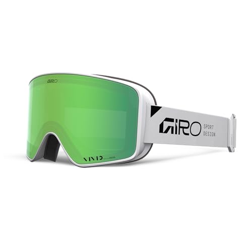 Giro Method Ski Goggles - Snowboard Goggles for Men, Women, Youth - White Stacked - Vivid Emerald & Vivid Infrared