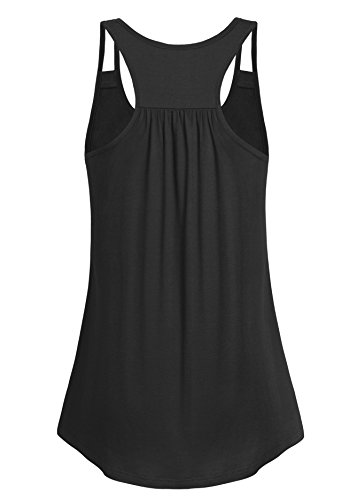 Helloacc Women Tank Tops Loose Fit,Round Neck Summer Activewear Tank Tops No Built in Bra Modern Spaghetti Strap Tunics Casual Loose Tank Tops for Women Ladies Tunic Tops Petite Size Black M