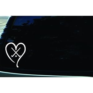 4″ X 5″ Field Hockey Love Vinyl DIE CUT decal for your car, truck, window, laptop, MacBook