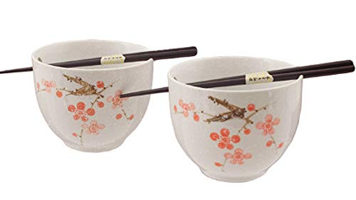 image for Happy Sales HSBS-CBWP2, Perfect 2 pc White and Pink Blossom Ramen Udon