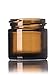 Amber 1 Oz Glass Jar Black Lid - Pack of 12