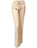 Luna Flower Women's Drawstring Wide Comfortable Linen Blended Pants
