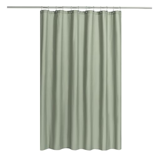 N&Y HOME Fabric Shower Curtain or Liner with Magnets Sage Green - Hotel Quality, Machine Washable, Water Repellent - Sage, 72x72