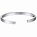 ALoveSoul Silver Best Friends Forever Today Tomorrow Always Diamond Cuff Bangle Friendship Bracelets, 7.4''
