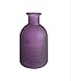 Flowersea Decorative Frosted Glass Bottle Bud Vases for flowers, Modern Design with Life Poem (Laurel, Purple)