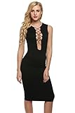 Zeagoo Womens Stretch Deep V Neck Plunge Bodycon Party Cocktail Evening Dresses