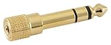 eFuture 615136 LE Quality Headphone Adapter Stereo Gold Plug 1/4-Inch Male to 1/8-Inch Female