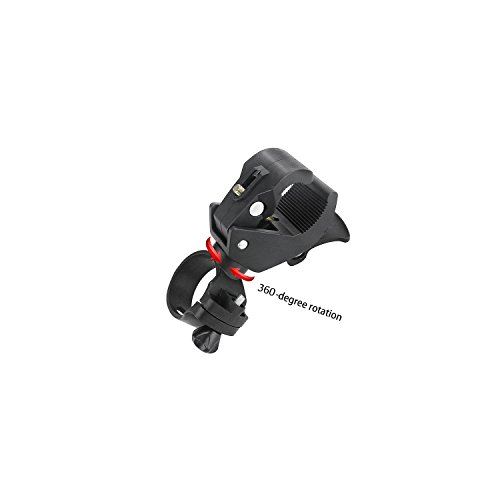 Lonker Universal 360-degree Rotating Bike Bicycle Handlebar Mount LED Flashlight Torch Mount Clamp Clip Holder Grip Bracket (Black)
