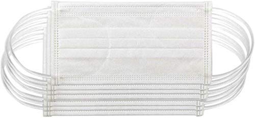 Surgical Mask Ear Loop - Breathable 2-Ply Disposable Non-Toxic Dust and Filter Mask for Cleaning White 50 Pack