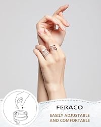 Feraco 2PCS Magnetic Copper Rings For Women For