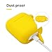 for Airpods Case - BlUEWIND Drop Proof Air Pods Protective Pom Pom Keychain Case Cover Silicone Skin for Apple Airpods 2 & 1 Charging Case, Cute Fur Ball Airpods Keychain/Strap (Yellow)