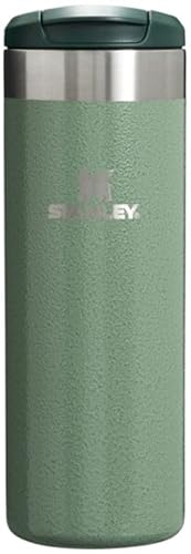 Stanley AeroLight Transit Bottle 16 oz | Locking Drink Through Lid | Leak Resistant Water Bottle or Coffee Travel Mug | Lightweight Insulated Stainless Steel | BPA-Free | Hammertone Green