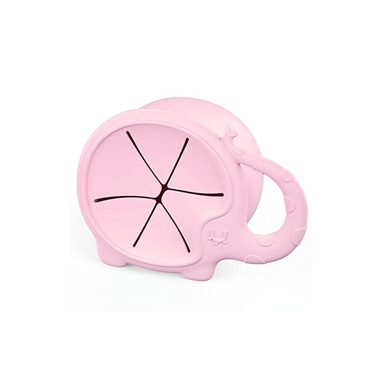 100% Food Grade Silicone Elephant Snack Catcher | Baby, Toddler, Kid Snack Container Cup | No Spill Snack Cup | BPA Free…