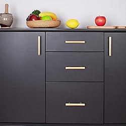 QOGRISUN 2-Pack Solid Brass Cabinet Pulls Hexagon