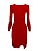 TAM WARE Women's Stylish Slim Fit Knit Sweater Boat Neck Bodycon Dress by Tom's Ware