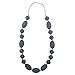 Chew-Choos – 'Cutie Pie' Silicone Teething Necklace - Modern Chic Baby Teether (Gray Clouds)