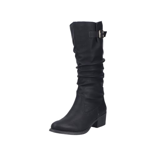 Rieker Damen Hochschaftstiefel 73191-00 schwarz Gr. 36