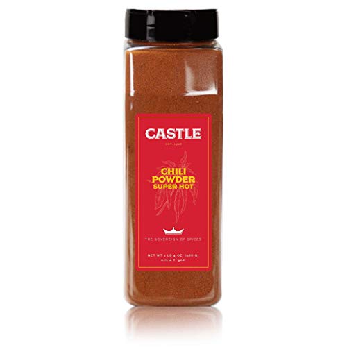 Castle Foods | CHILI POWDER SUPER HOT, 20 oz Premium Restaurant Quality - Unblended