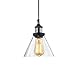 CLAXY Ecopower Industrial Edison Antique Glass 1-Light Mini Pendant Hanging Light
