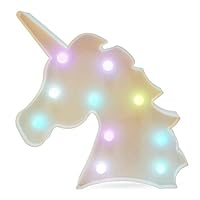 KangRuiZhe Colorful Unicorn LED Light Night Lights Lamp Wall Decoration Decorative Sign for Living Room, Bedroom, Home, Christmas, Party as Kids Gift