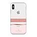 Kate Spade New York Phone Case For Apple iPhone X and 2018 iPhone XS Protective Phone Cases with Slim Design Drop Protection and Floral Print, Charlotte Stripe Rose Gold Glitter/Blush/Clear