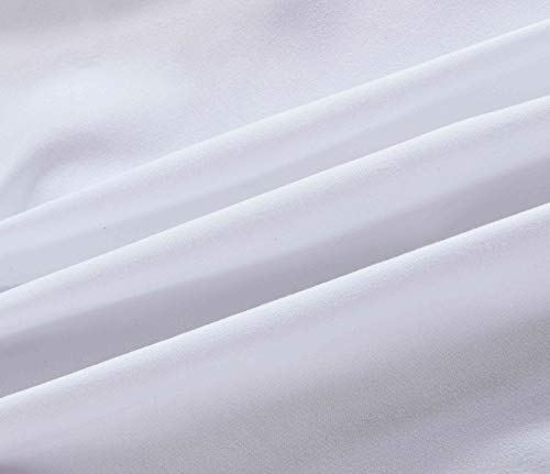 Sheets & Beyond Wrap Around Solid Luxury Hotel Quality Fabric Bedroom Dust Ruffle Wrinkle and Fade Resistant Gathered Bed Skirt 14 Inch Drop (Queen, White) - Thumbnail 3