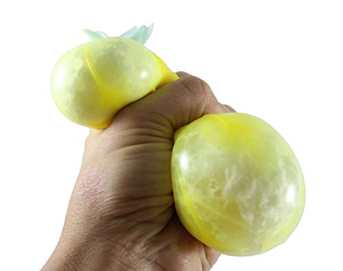 Curious Minds Busy Bags 1 Large Pineapple Soft Fluff- Filled Fruit Squeeze Stress Balls - Squishy Toy - Sensory Fidget Squeezey Sensory Squeeze Balls OT Random Color