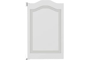 BOTOOT Swinging Door for 24/30/32/36 inches Width Arched Top Cafe Door Modern Minimalist Bar Half Waist Door Automatic Closing Doors (White, 24×36 inches)