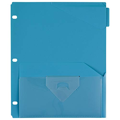 Five Star Binder Dividers, Flex, NotePocket, 3 Tabs, Teal, Purple, Lime