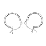 Beadaholique Sterling Small Tube Hoop Earrings, 14mm, Silver
