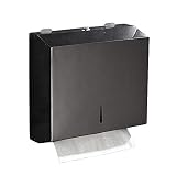C-Fold Paper Towel Dispenser - Black Glossy Wall Mounted Stainless Steel Multifold Paper Towel Holder Commercial For Office bathroom