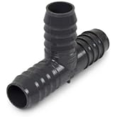 1-1/4" PVC Barbed Insert Tee Sch 40 Gray Pipe Fitting for Tubing