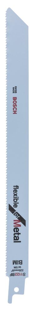Bosch Professional 2608656019 S1122BF Saber Saw Blade Flexible for Metal, 29cm x 5cm x 1cm, Blue, Pack of 5