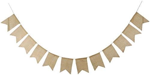 Vintage Burlap Fabric Big Fishtail Flag Adjustable Buntings Banner Garlands Wedding Birthday Party Decoration