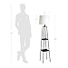 Catalina Lighting 21405-000 Modern Etagere Floor Lamp with Shelves, Standing Lamp, Living Room Lamp with Shelving, LED Bulb NOT Included, 58