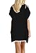 MOLERANI Women's Pom Pom Trim Kaftan Chiffon Swimwear Beach Cover Up (L/XL, Black)