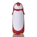 ChezMax Penguin Cartoon Water Bottle for Kids Water Glass 10.0oz Red
