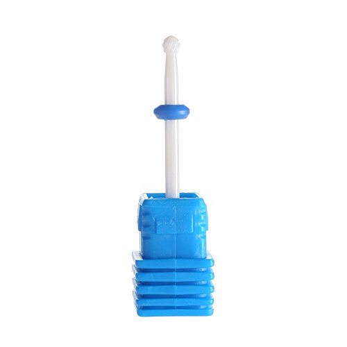 SpeTool Ceramic Nail Drill Bits Needle Like Electric File 3/32 Cuticle Clean Manicure Pedicure Nail Art Tool, Medium, White