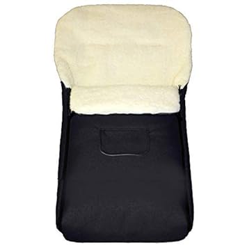 Baby-Joy Fußsack KAI 120cm Übergroß XXL FILZFREI Lammwolle/Acrylwolle Thermofußsack für Buggy Kinderwagen Schlitten (01 schwa