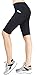 Zinmore Women's Running Cycling Shorts Exercise Workout Yoga Shorts Half Pants with Pockets Black XL