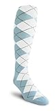 Argyle Socks - EE: Light Blue/White - Over-the-Calf