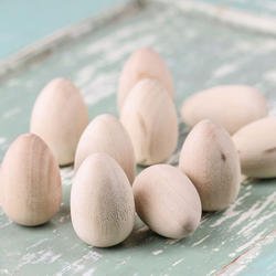 Factory Direct Craft Group of 36 Mini Unfinished Wood Eggs for Crafting, Fairy Gardens and Other Places