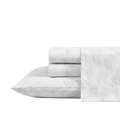 Eddie Bauer - King Sheets, Cotton Percale Bedding Set, Crisp & Cool Home Decor (Fish ATOL, King)