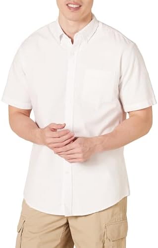 Amazon.com: Croft & Barrow Mens Classic Fit Button Down Short Sleeve Dress  Shirt White (XL (17.5-18